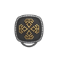 Power  Luxe, Spiritual Button set with CZ Diamonds, 18kt Gold & Black Ruthenium Plating on Brass.