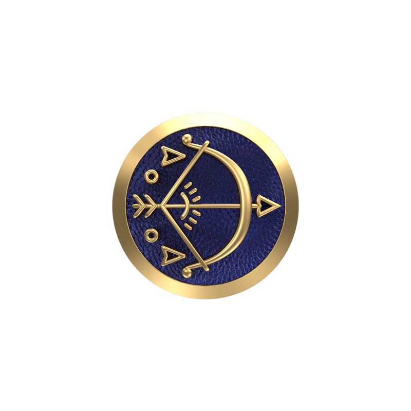 Sagittarius Zodiac ,Constellation Cufflink Set with 18kt Gold & Black Ruthenium Plating on Brass.