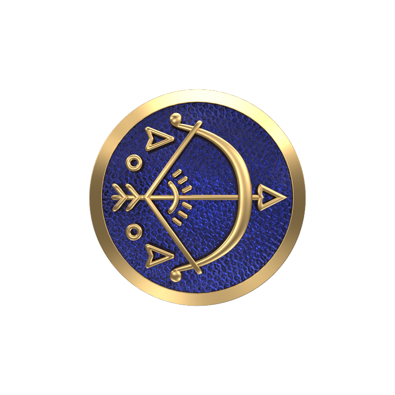Sagittarius Zodiac ,Constellation Cufflink Set with 18kt Gold & Black Ruthenium Plating on Brass.