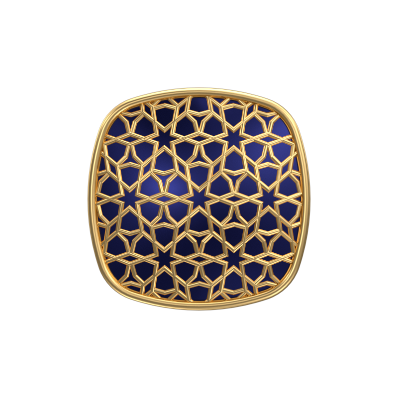 Starburst, Classic Cufflink Set with 18kt Gold Plating and Enamel on Brass.