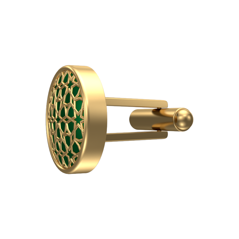 Starburst, Classic Cufflink Set with 18kt Gold Plating and Enamel on Brass.