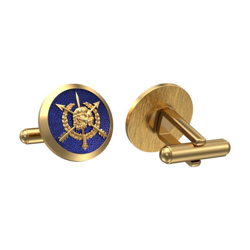 Pirate, Edgy Cufflink Set with 18kt Gold & Black Ruthenium Plating on Brass.
