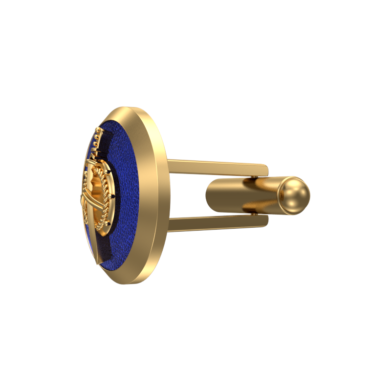 Honour, Edgy Cufflink Set with 18kt Gold & Black Ruthenium Plating on Brass.