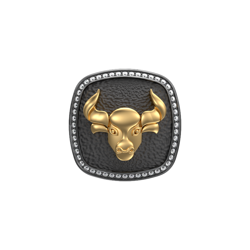 Taurus Zodiac Luxe, Constellation Cufflink Set with CZ Diamonds, 18kt Gold & Black Ruthenium Plating on Brass.