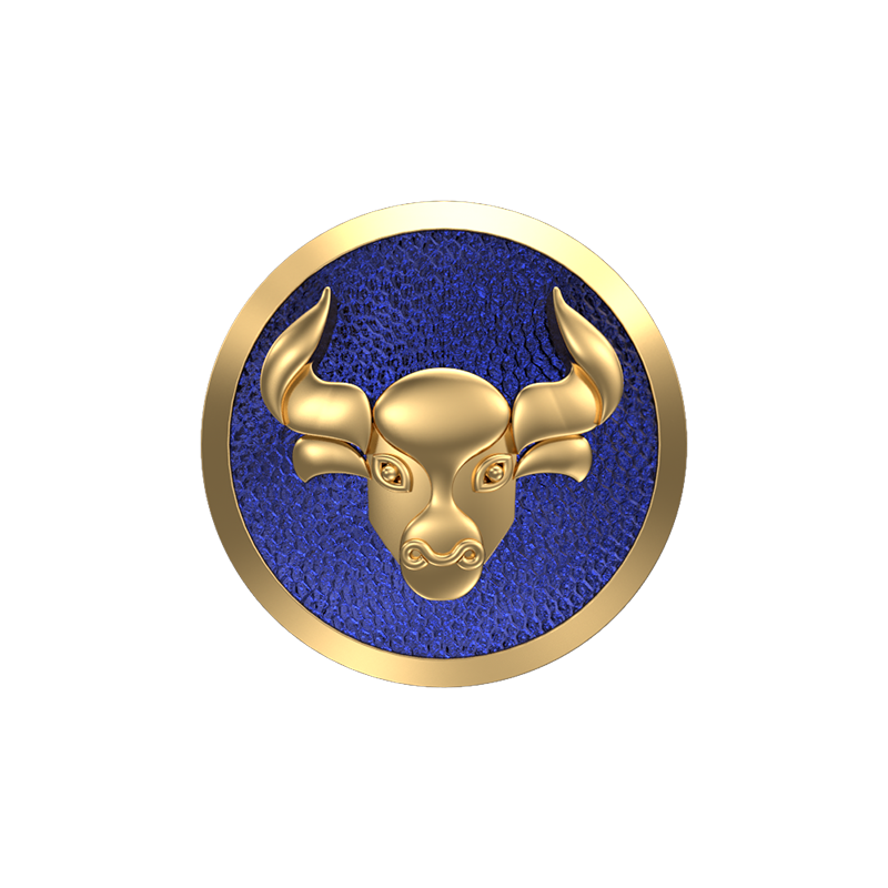 Taurus Zodiac , Constellation Cufflink Set with 18kt Gold & Black Ruthenium Plating on Brass.