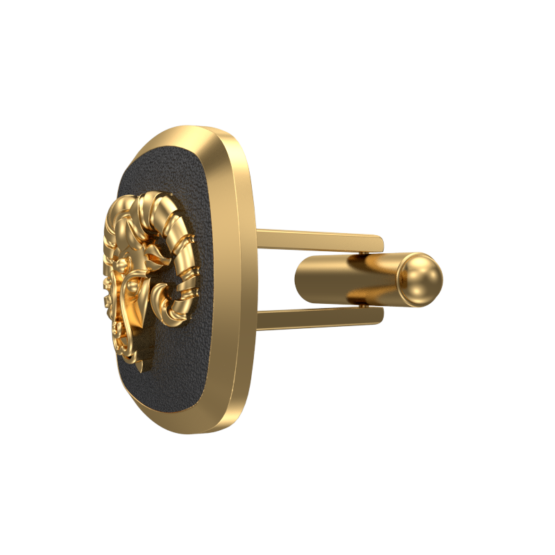 Aries Zodiac , Constellation Cufflink Set with 18kt Gold & Black Ruthenium Plating on Brass.