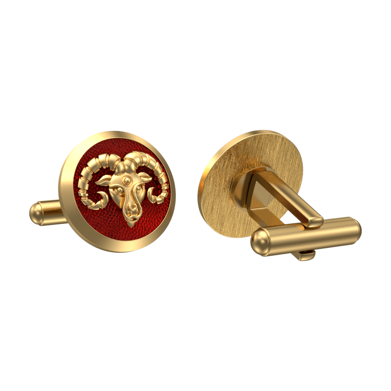 Aries Zodiac , Constellation Cufflink Set with 18kt Gold & Black Ruthenium Plating on Brass.