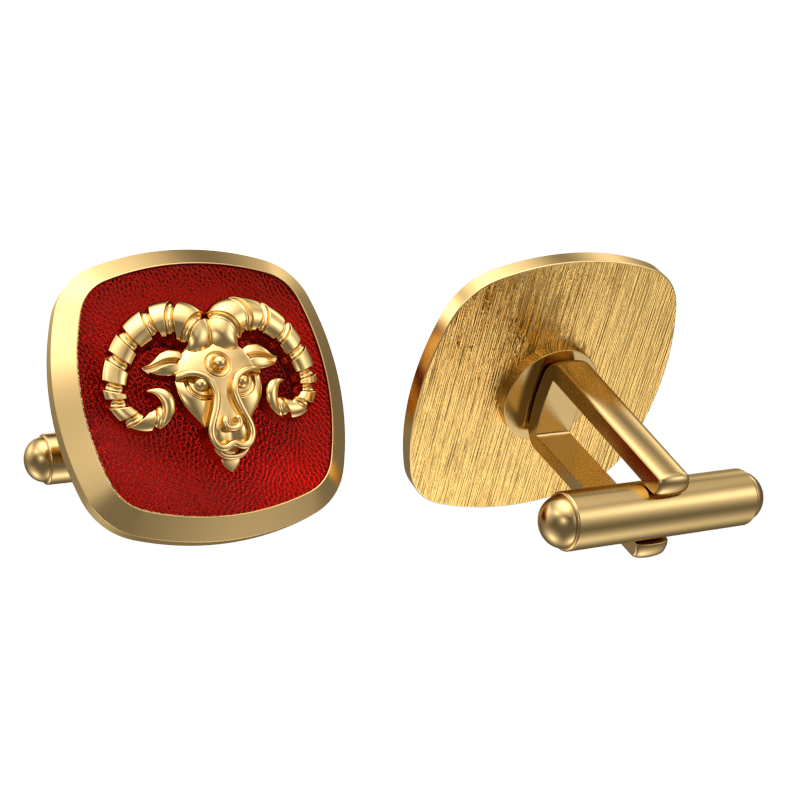 Aries Zodiac , Constellation Cufflink Set with 18kt Gold & Black Ruthenium Plating on Brass.