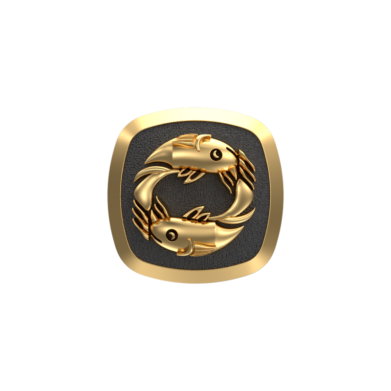 Pisces Zodiac , Constellation Cufflink Set with 18kt Gold & Black Ruthenium Plating on Brass.