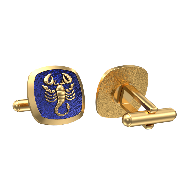 Scorpio Zodiac , Constellation Cufflink Set with 18kt Gold & Black Ruthenium Plating on Brass.