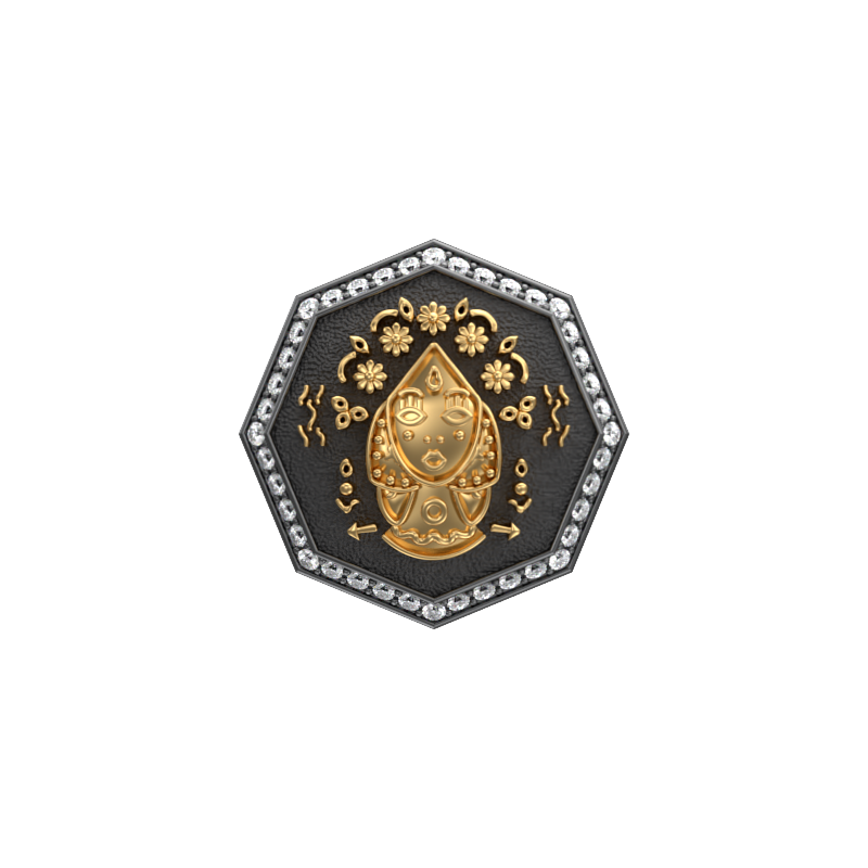 Virgo Zodiac Luxe, Constellation Cufflink Set with CZ Diamonds, 18kt Gold & Black Ruthenium Plating on Brass.