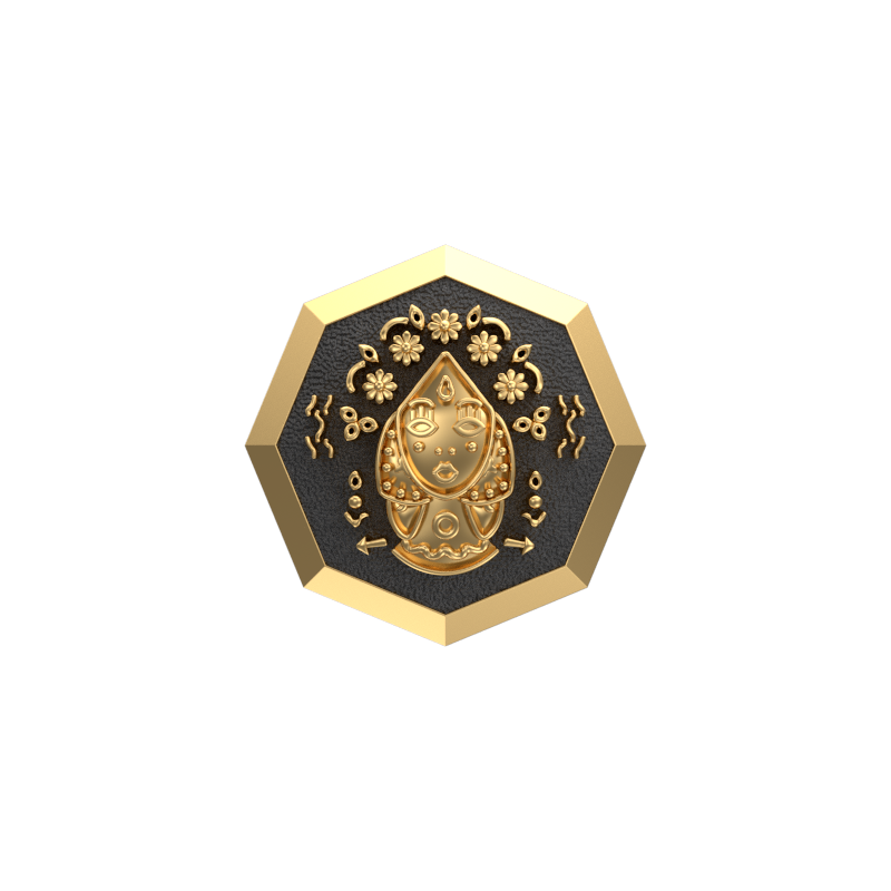 Virgo Zodiac , Constellation Cufflink Set with 18kt Gold & Black Ruthenium Plating on Brass.