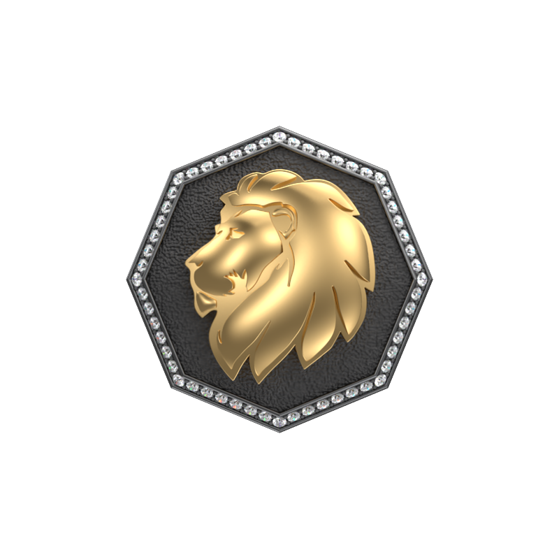 Leo Zodiac Luxe, Constellation Cufflink Set with CZ Diamonds, 18kt Gold & Black Ruthenium Plating on Brass.