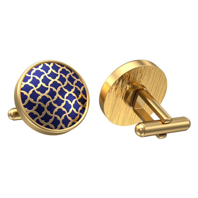Enchanted, Classic Cufflink Set with 18kt Gold Plating and Enamel on Brass.
