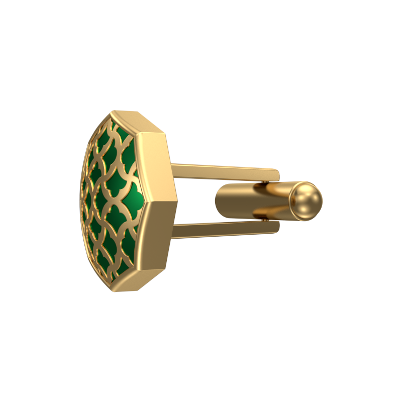 Enchanted, Classic Cufflink Set with 18kt Gold Plating and Enamel on Brass.