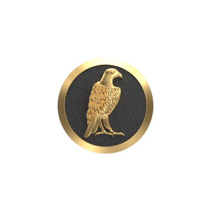 Falcon, Wild Cufflink Set with 18kt Gold & Black Ruthenium Plating on Brass.