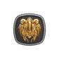 Lion Luxe, Wild Cufflink Set with CZ Diamonds, 18kt Gold & Black Ruthenium Plating on Brass