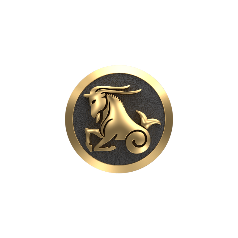 Capricorn Zodiac , Constellation Cufflink Set with 18kt Gold & Black Ruthenium Plating on Brass.