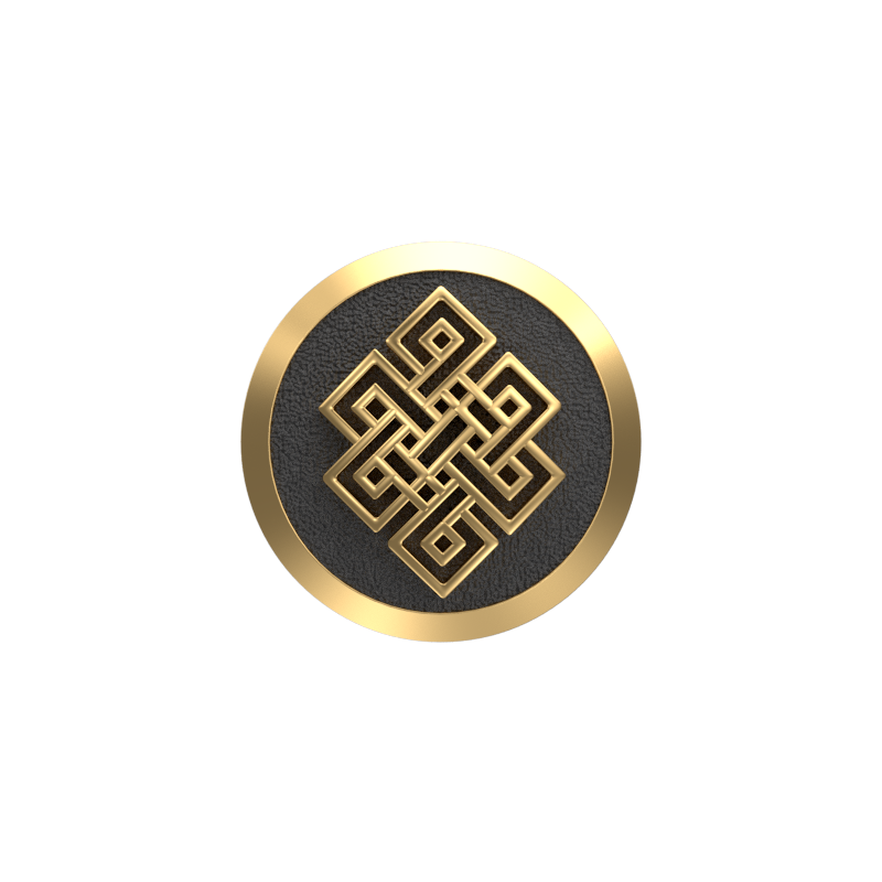 Infinity, Spiritual Cufflink Set with 18kt Gold & Black Ruthenium Plating on Brass.