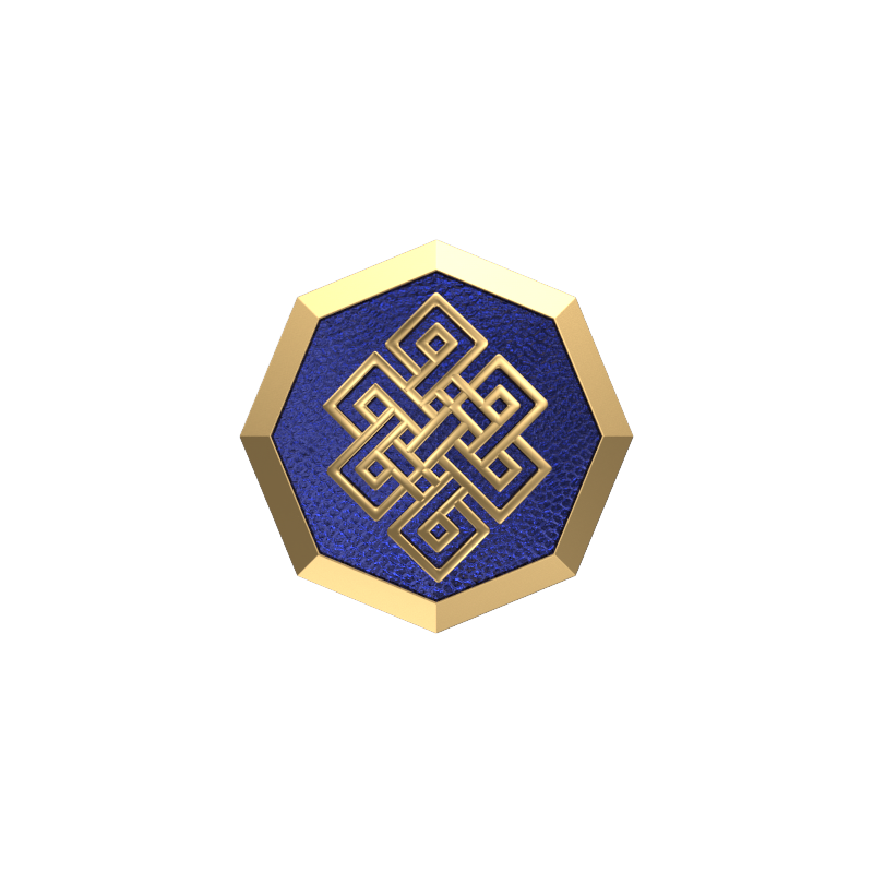 Infinity, Spiritual Cufflink Set with 18kt Gold & Black Ruthenium Plating on Brass.