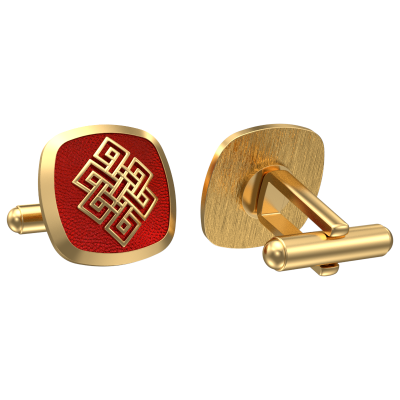 Infinity, Spiritual Cufflink Set with 18kt Gold & Black Ruthenium Plating on Brass.