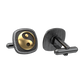 Ying Yang Luxe, Spiritual Cufflink Set with CZ Diamonds, 18kt Gold & Black Ruthenium Plating on Brass.