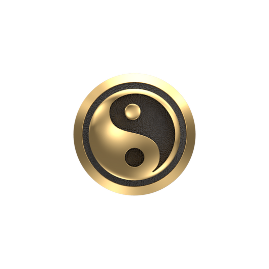 Ying Yang, Spiritual Cufflink Set with 18kt Gold & Black Ruthenium Plating on Brass.