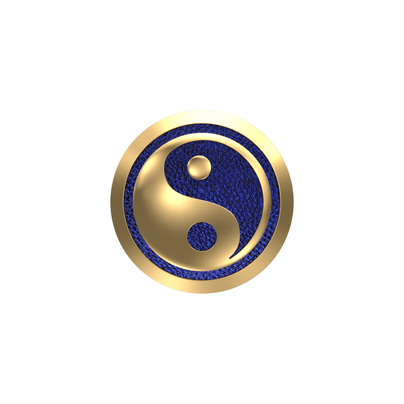 Ying Yang, Spiritual Cufflink Set with 18kt Gold & Black Ruthenium Plating on Brass.