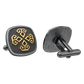 Power Luxe, Spiritual Cufflink Set with CZ Diamonds, 18kt Gold & Black Ruthenium Plating on Brass.