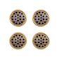 Starburst, Classic Kurta Button Set with 18kt Gold Plating and Enamel