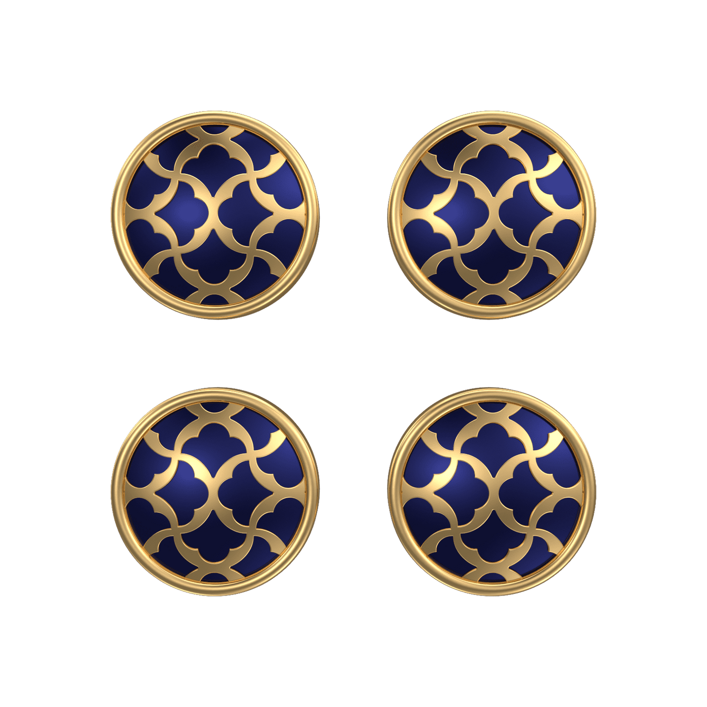 Enchanted, Classic Kurta Button Set with 18kt Gold Plating and Enamel