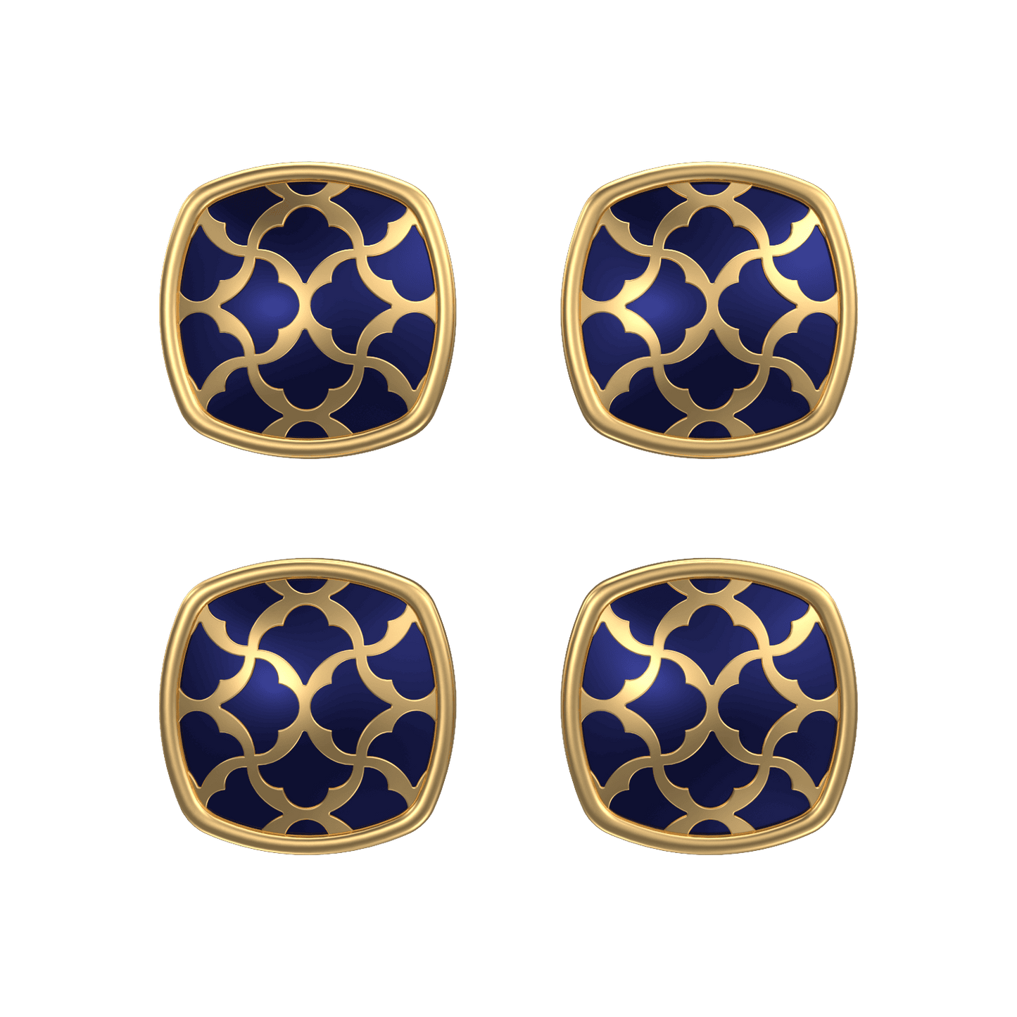 Enchanted, Classic Kurta Button Set with 18kt Gold Plating and Enamel