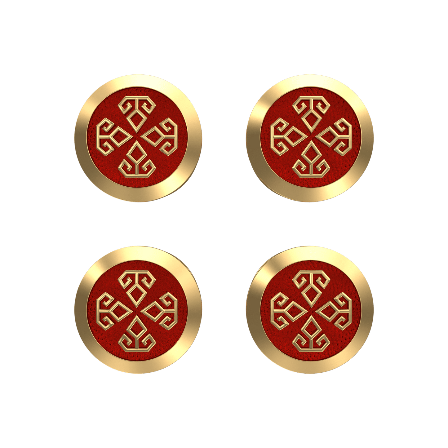 Power , Spiritual Kurta Button set with 18kt Gold & Black Reuthenium Plating.