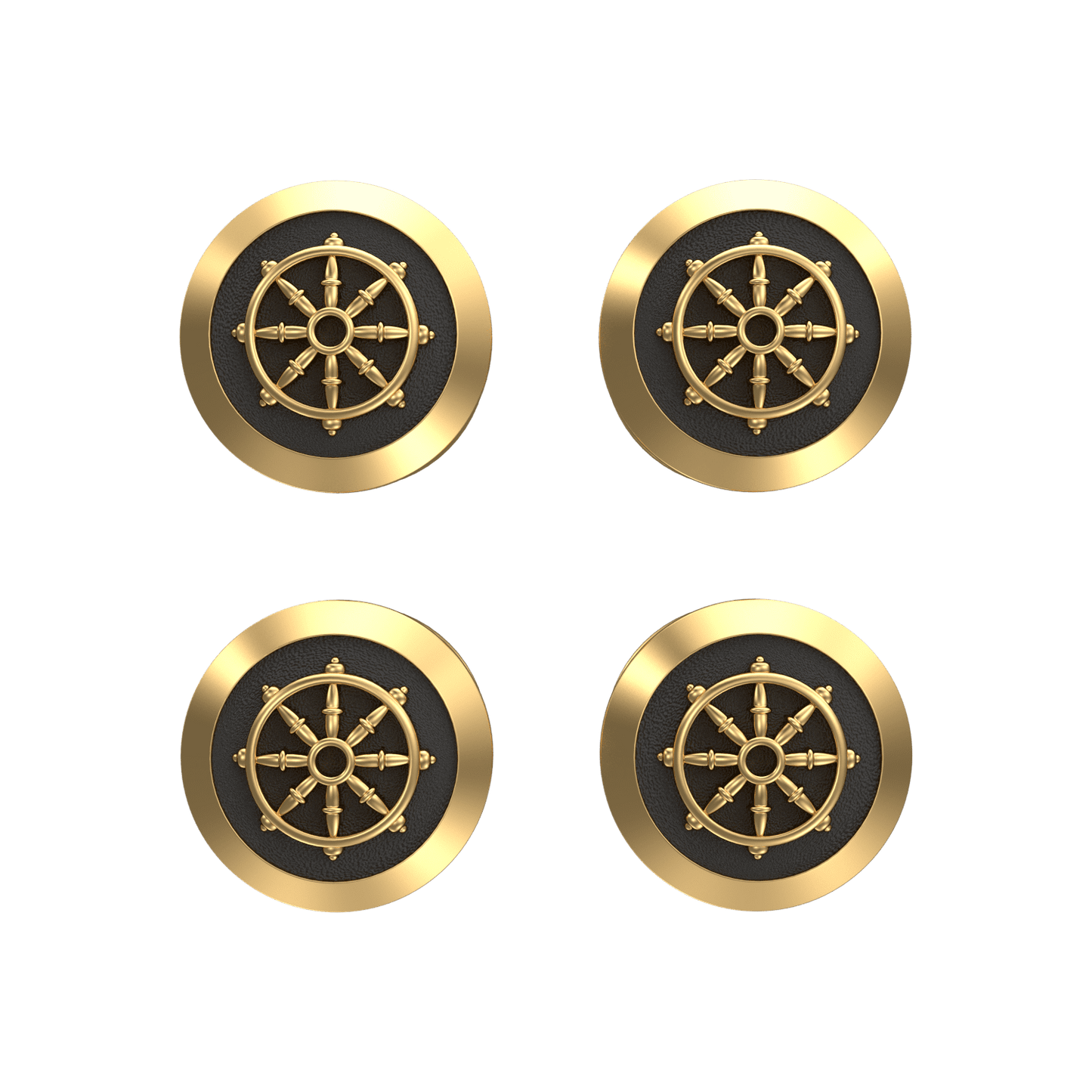 Dharma , Spiritual Kurta Button set with 18kt Gold & Black Reuthenium Plating.