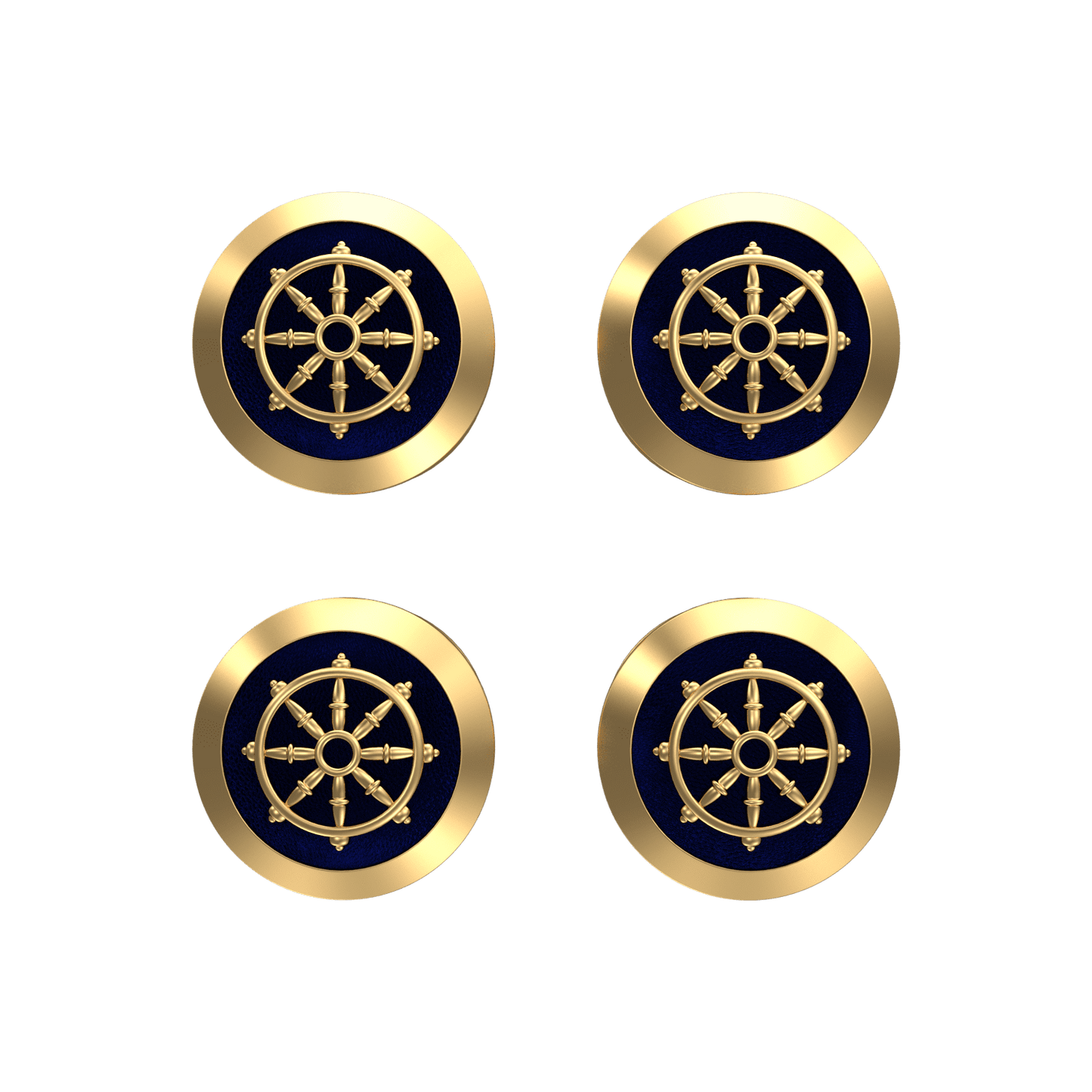 Dharma , Spiritual Kurta Button set with 18kt Gold & Black Reuthenium Plating.