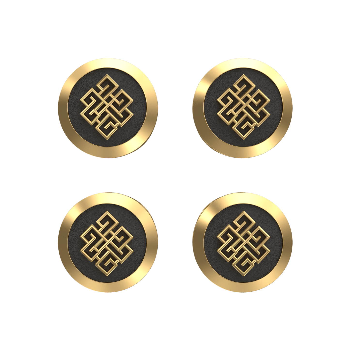 Infinity , Spiritual Kurta Button set with 18kt Gold & Black Reuthenium Plating.