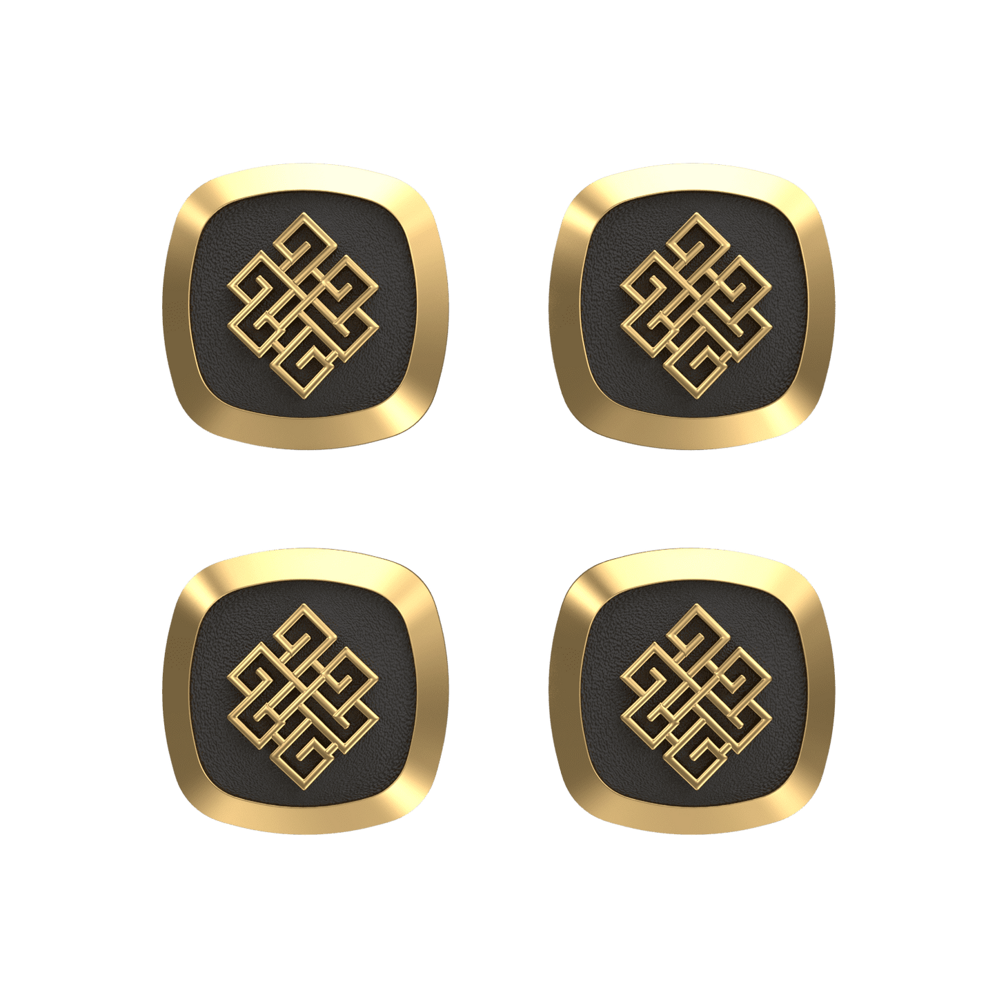 Infinity , Spiritual Kurta Button set with 18kt Gold & Black Reuthenium Plating.