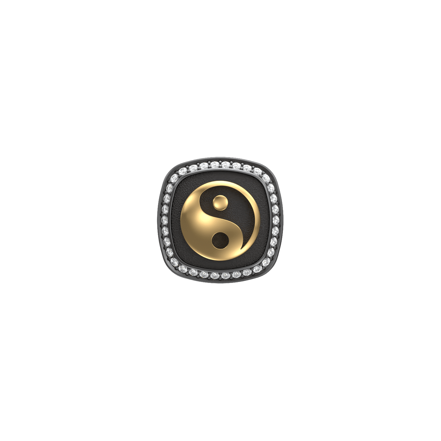 Ying Yang  Luxe, Spiritual Kurta Button set with CZ Diamonds, 18kt Gold & Black Reuthenium Plating.