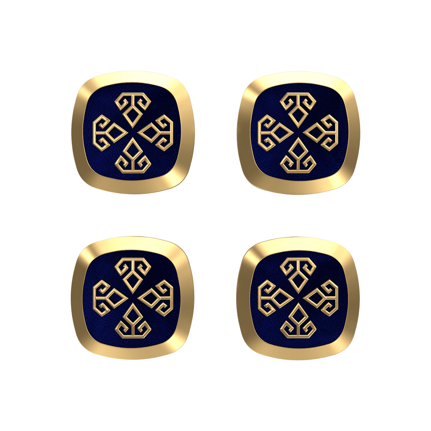 Power , Spiritual Kurta Button set with 18kt Gold & Black Reuthenium Plating.