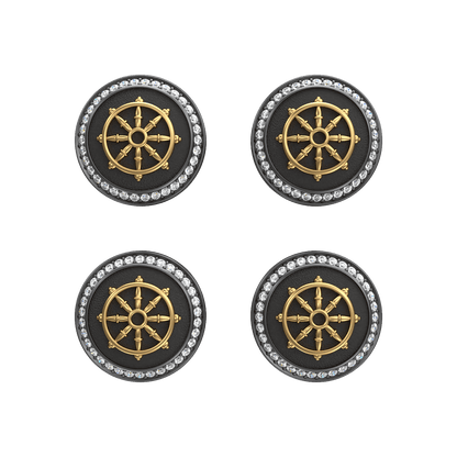 Dharma  Luxe, Spiritual Kurta Button set with CZ Diamonds, 18kt Gold & Black Reuthenium Plating.