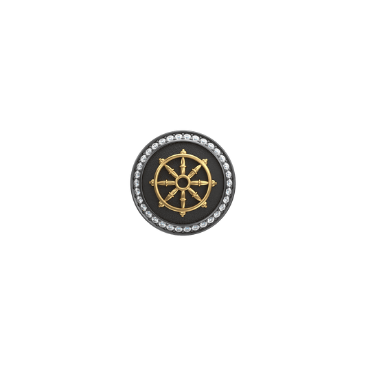 Dharma  Luxe, Spiritual Kurta Button set with CZ Diamonds, 18kt Gold & Black Reuthenium Plating.