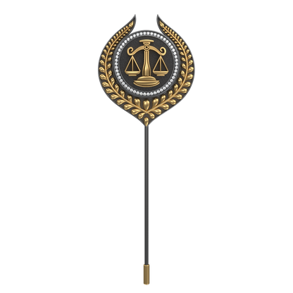 Libra Zodiac Luxe, Leaf Constellation Lapel with CZ Diamonds, 18kt Gold & Black Ruthenium Plating on Brass.