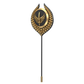Viking Sword ,Leaf Edgy Lapel with 18kt Gold & Black Ruthenium Plating and Enamel on Brass.
