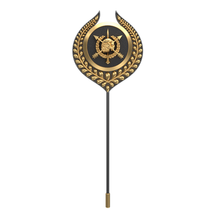 Pirate ,Leaf Edgy Lapel with 18kt Gold & Black Ruthenium Plating and Enamel on Brass.