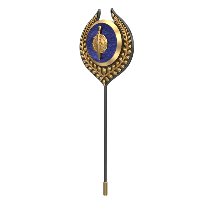 Honour ,Leaf Edgy Lapel with 18kt Gold & Black Ruthenium Plating and Enamel on Brass.