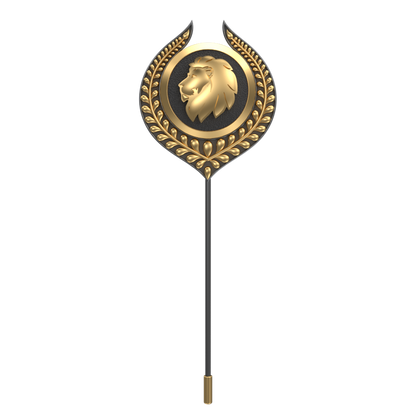 Leo Zodiac, Leaf Constellation Lapel with 18kt Gold & Black Ruthenium Plating and Enamel on Brass.