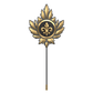 Fleur di lis, Maple Spiritual Lapel with 18kt Gold & Black Ruthenium Plating on Brass .