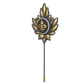 Fleur di lis Luxe, Maple Spiritual Lapel with CZ Diamonds, 18kt Gold & Black Ruthenium Plating on Brass.