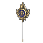 Fleur di lis, Maple Spiritual Lapel with 18kt Gold & Black Ruthenium Plating on Brass .