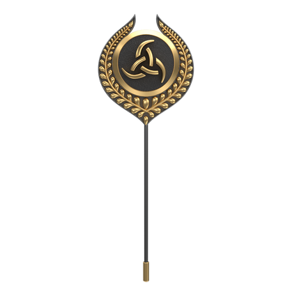 Odin, Leaf Spiritual Lapel with 18kt Gold & Black Ruthenium Plating on Brass.